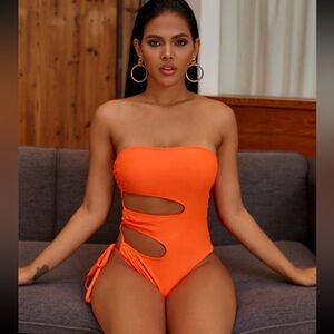 SHEIN | CUT OUT TIE ONE PIECE SWIMSUIT